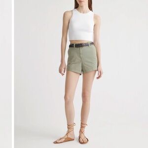 Olive green chino shorts